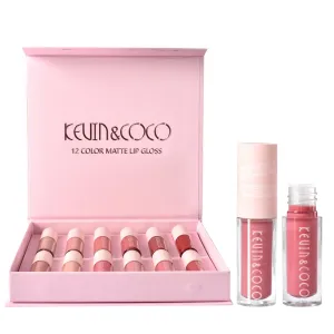 12 Colors Waterproof Non Lip Stick Gloss Cup Set