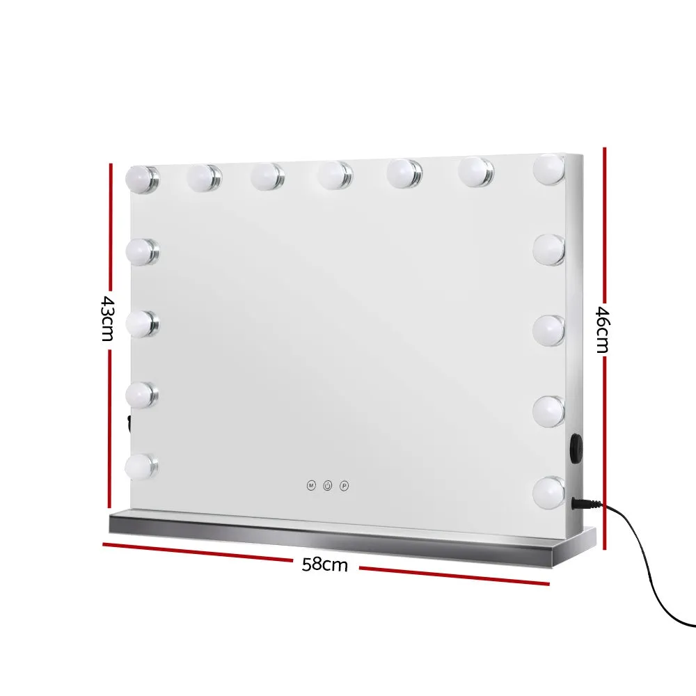 15 LED Touch Control Makeup Mirror 58x46cm - Embellir