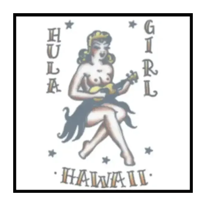1950 Hawaii Girl Vintage Temporary Tattoos