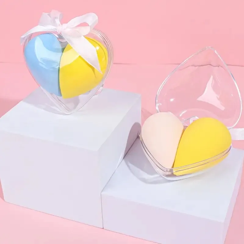 BATENG Heart-Shaped Egg Foundation Soft Makeup Beauty Tools Sponge Set Accessories Powder Puff Dry Wet Dual-Use