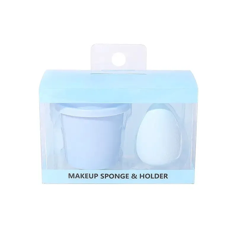 BATENG Non-latex Makeup Sponges With Coffe Cup Storage | Foundation Concealer Applicator Sponge Heart Shaped Durable Sponge Material Soft