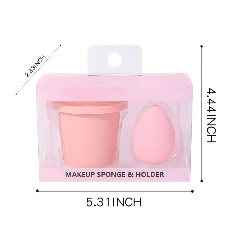 BATENG Non-latex Makeup Sponges With Coffe Cup Storage | Foundation Concealer Applicator Sponge Heart Shaped Durable Sponge Material Soft