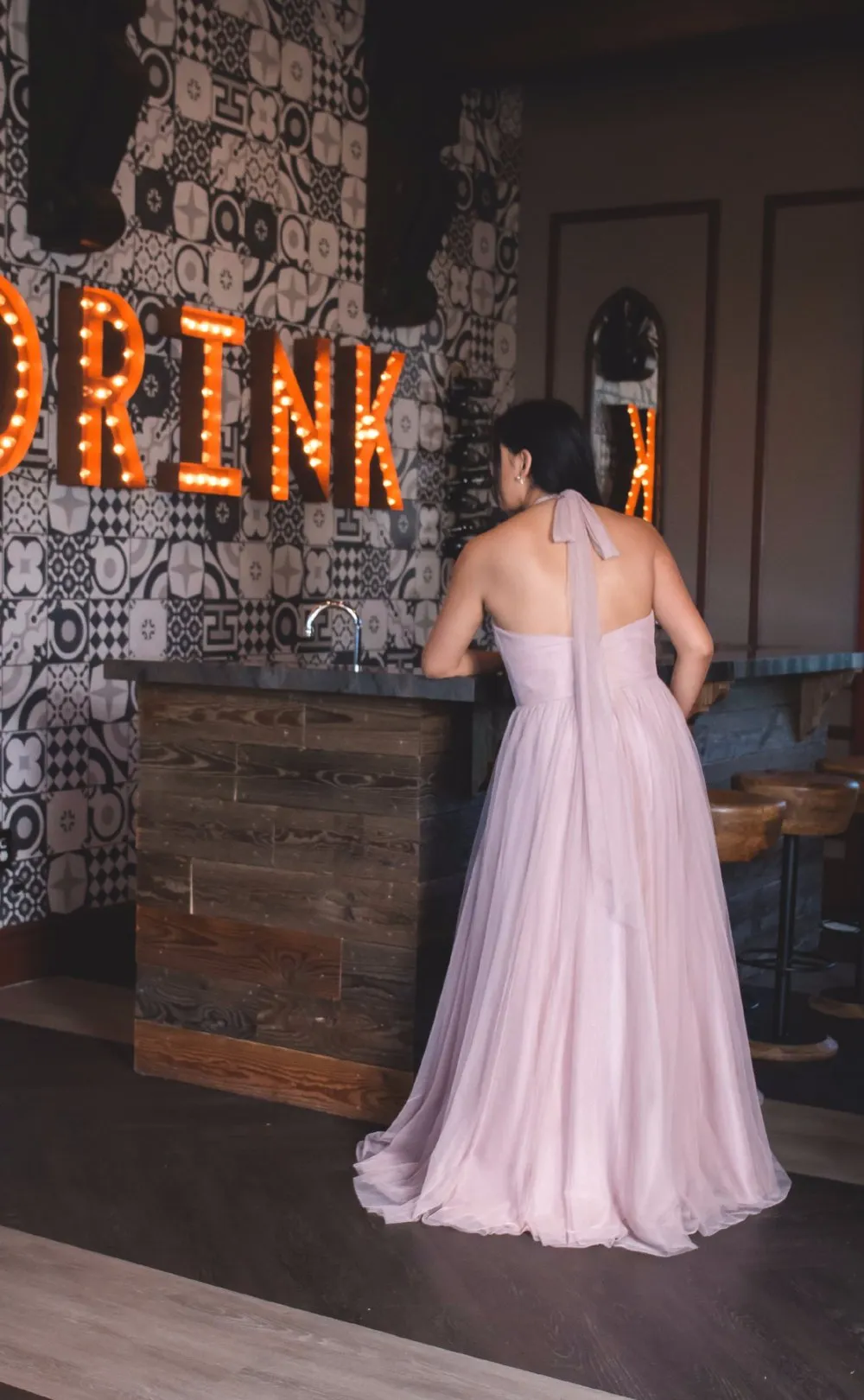 Blush Halter Maxi Gown
