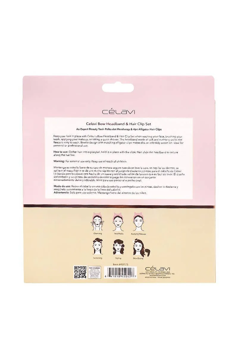 ***Bow Headband & Hair Clip Set