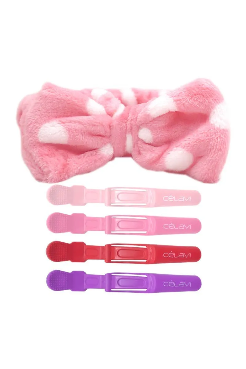 ***Bow Headband & Hair Clip Set