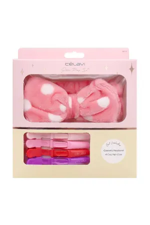 ***Bow Headband & Hair Clip Set