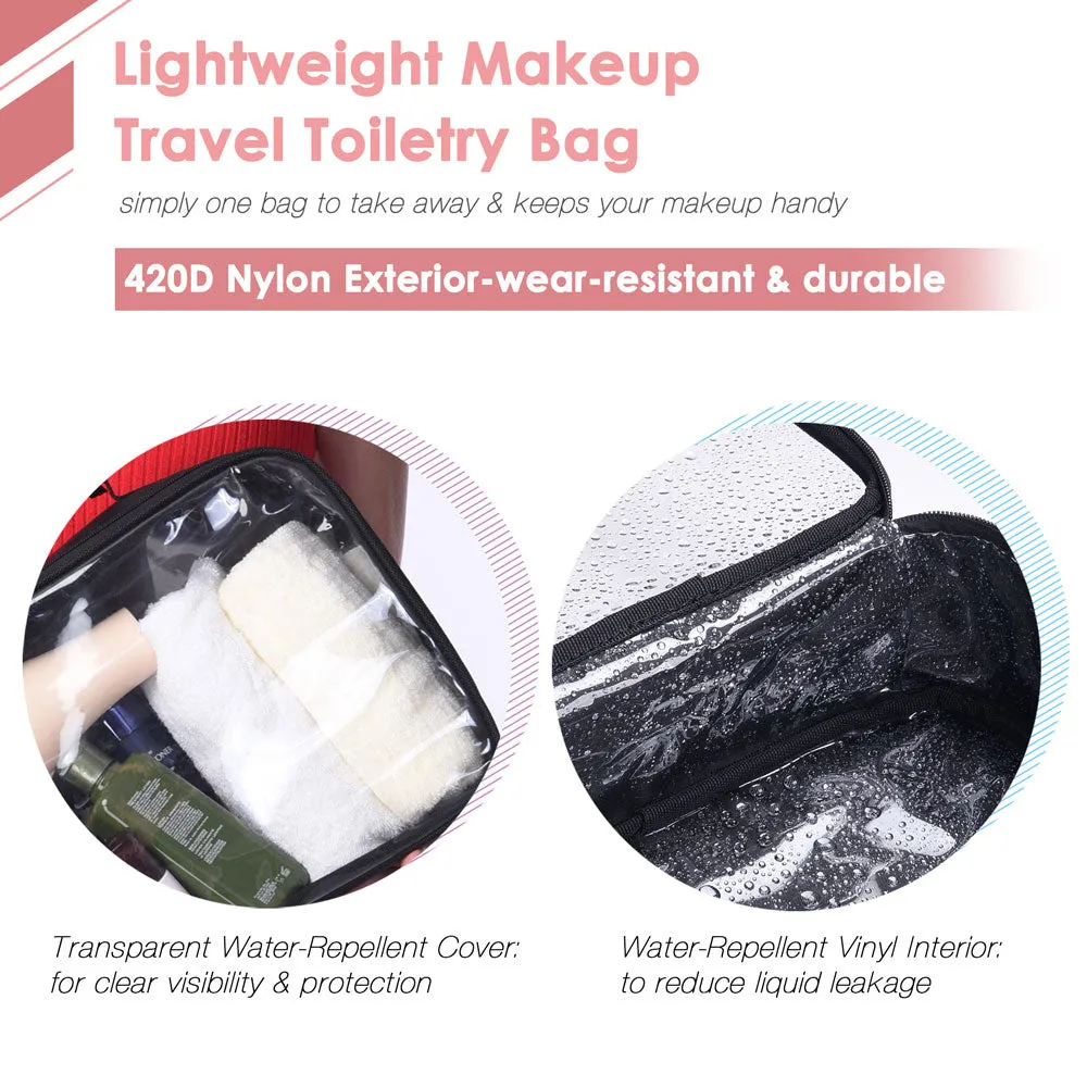 Byootique Essential Cosmetic Makeup Bag Travel Toiletry Clear Bag 14x10x3" Large