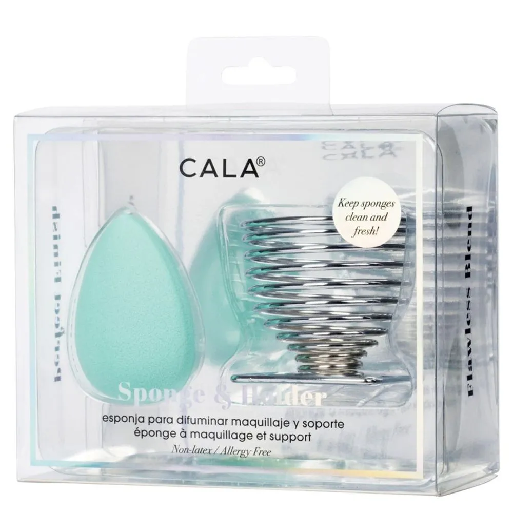 Cala Blending Sponge & Holder: Mint (2Pcs)
