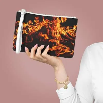 FireFlame Max faux leather Clutch Bag,makeup pouch/handbag/wallet/phone/keys holder gift for Him/Her,Valentines/mothers/birthday/anniversary