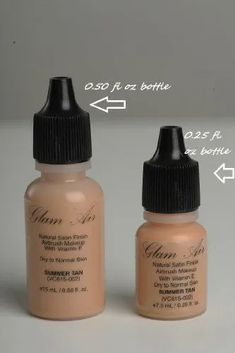 Glam Air Airbrush Water-based Large 0.50 Fl. Oz. Bottles of Foundation in 5 Assorted Medium Matte Shades (For Oily to Normal Skin)