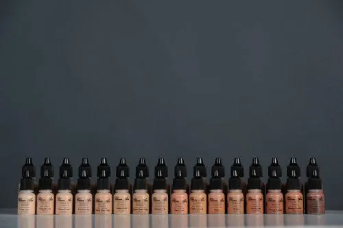 Glam Air Airbrush Water-based Large 0.50 Fl. Oz. Bottles of Foundation in 5 Assorted Medium Matte Shades (For Oily to Normal Skin)