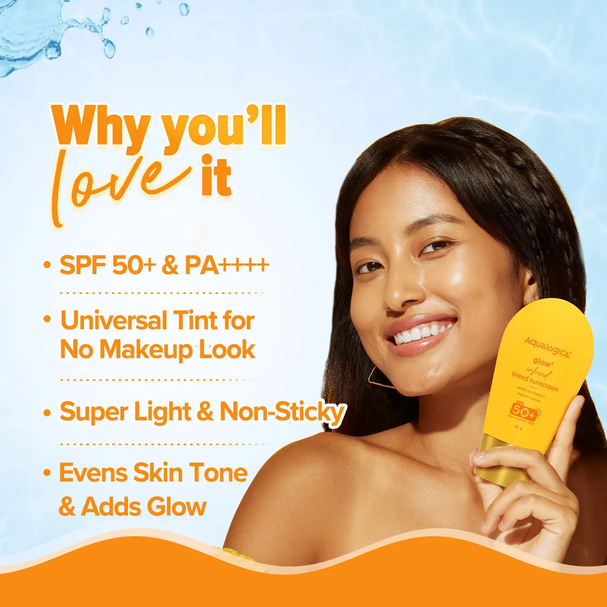 Glow  Infused Tinted Sunscreen - 50 g (Pack of 2)