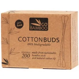 GO BAMBOO Cotton Buds Biodegradable Box of 200