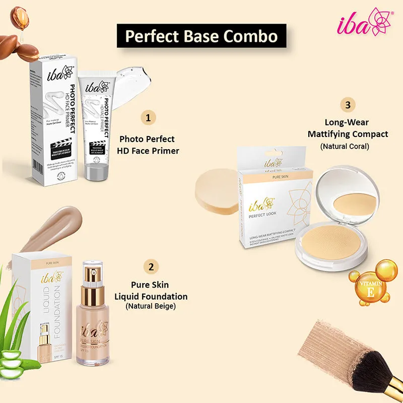 Iba Perfect Base Primer   Foundation   Compact Combo (Natural Beige)