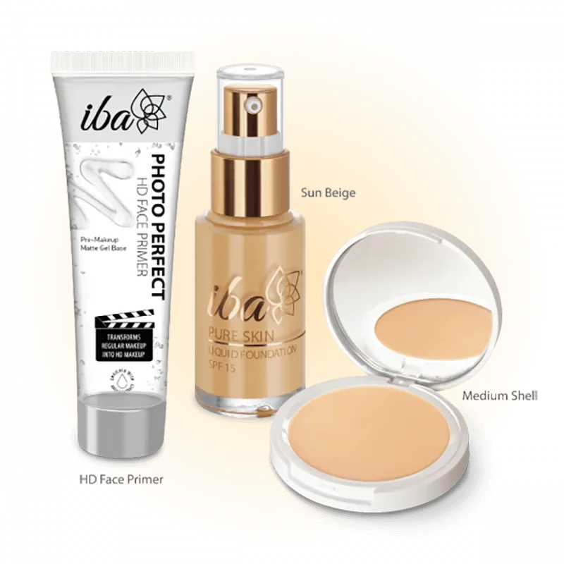 Iba Perfect Base Primer   Foundation   Compact Combo (Sun Beige)