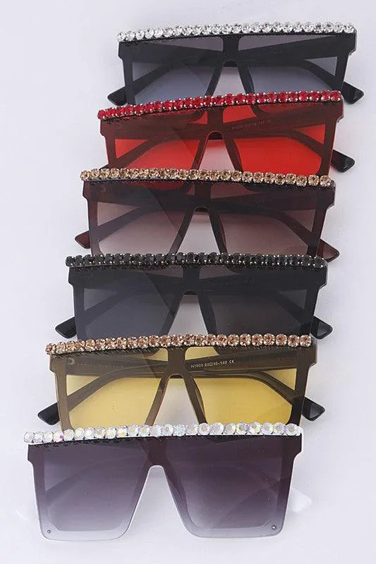 Iconic Rhinestone Brow Bar Sunglasses