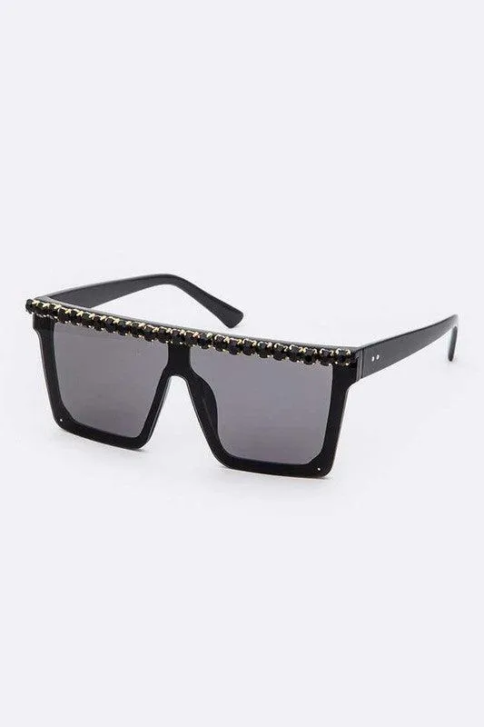Iconic Rhinestone Brow Bar Sunglasses