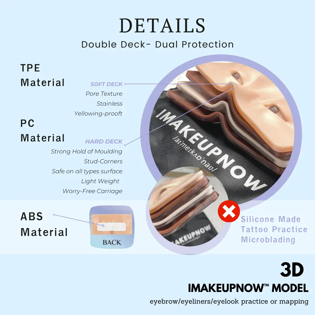 Imakeupnow - Makeup Practice Face Board #1 Pale 2 - Brown Eyes