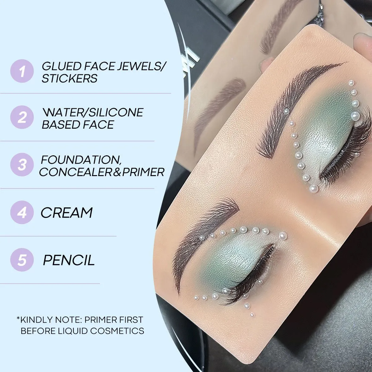 Imakeupnow - Makeup Practice Face Board #1 Pale 2 - Brown Eyes