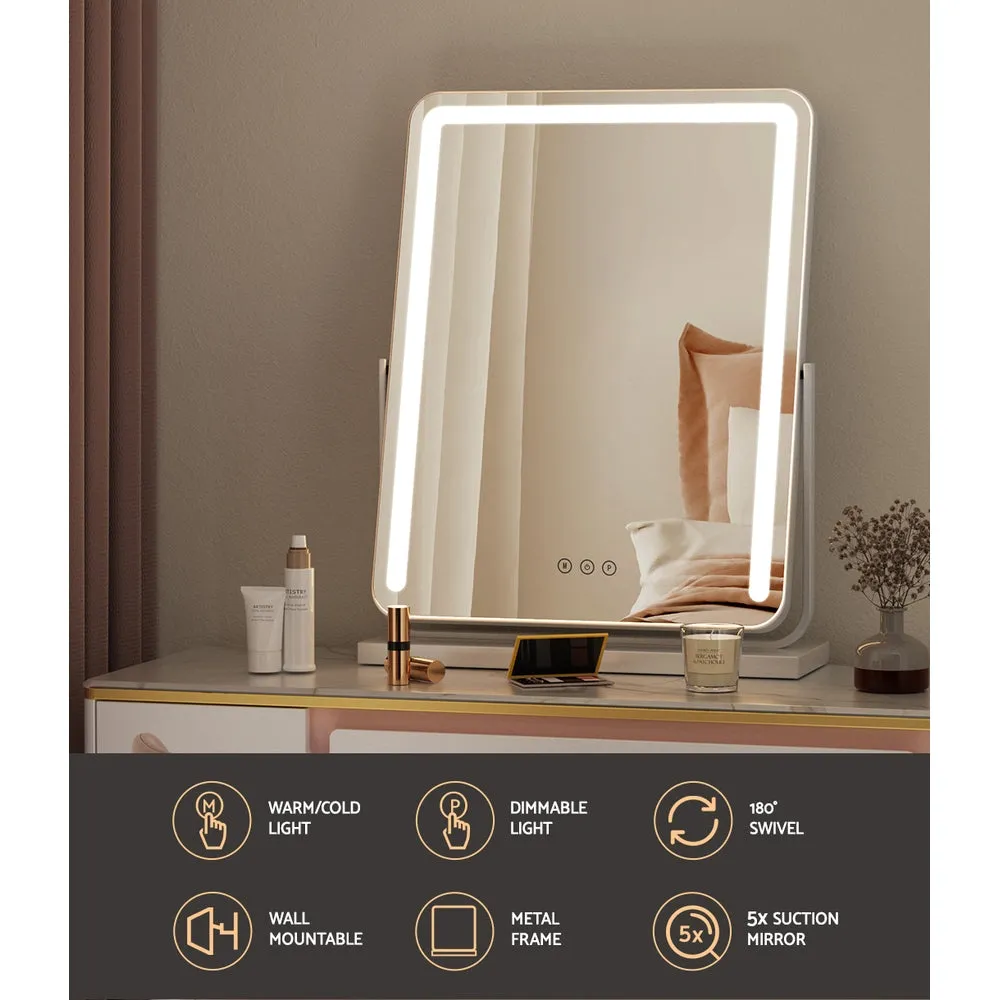 LED Hollywood Vanity Mirror 40x50cm Touch 180° Rotation Embellir