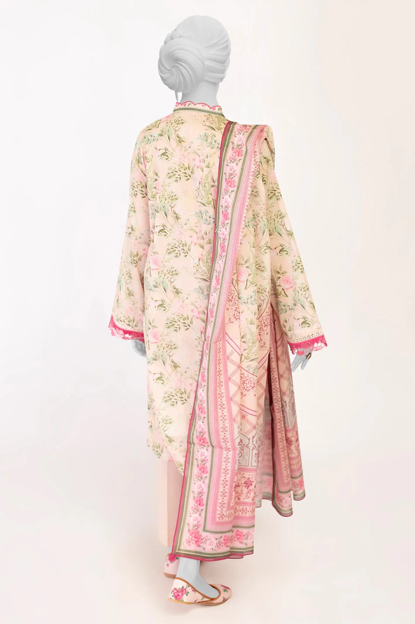 Light Peach 3PC Unstitched Printed