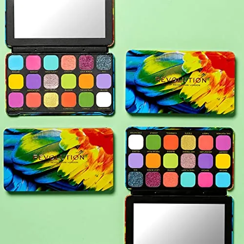 Makeup Revolution Eyeshadow Palette, Highly Pigmented, Long Wearing and Easily Blendable Eye with Shimmary & Matte Finish, Forever Flawless Bird of Paradise, Makeup Eyeshadow Palette for Women - 20g
