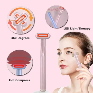 New 360° Rotary Face & Eye Massage Wand – Red LED & Therapeutic Warmth