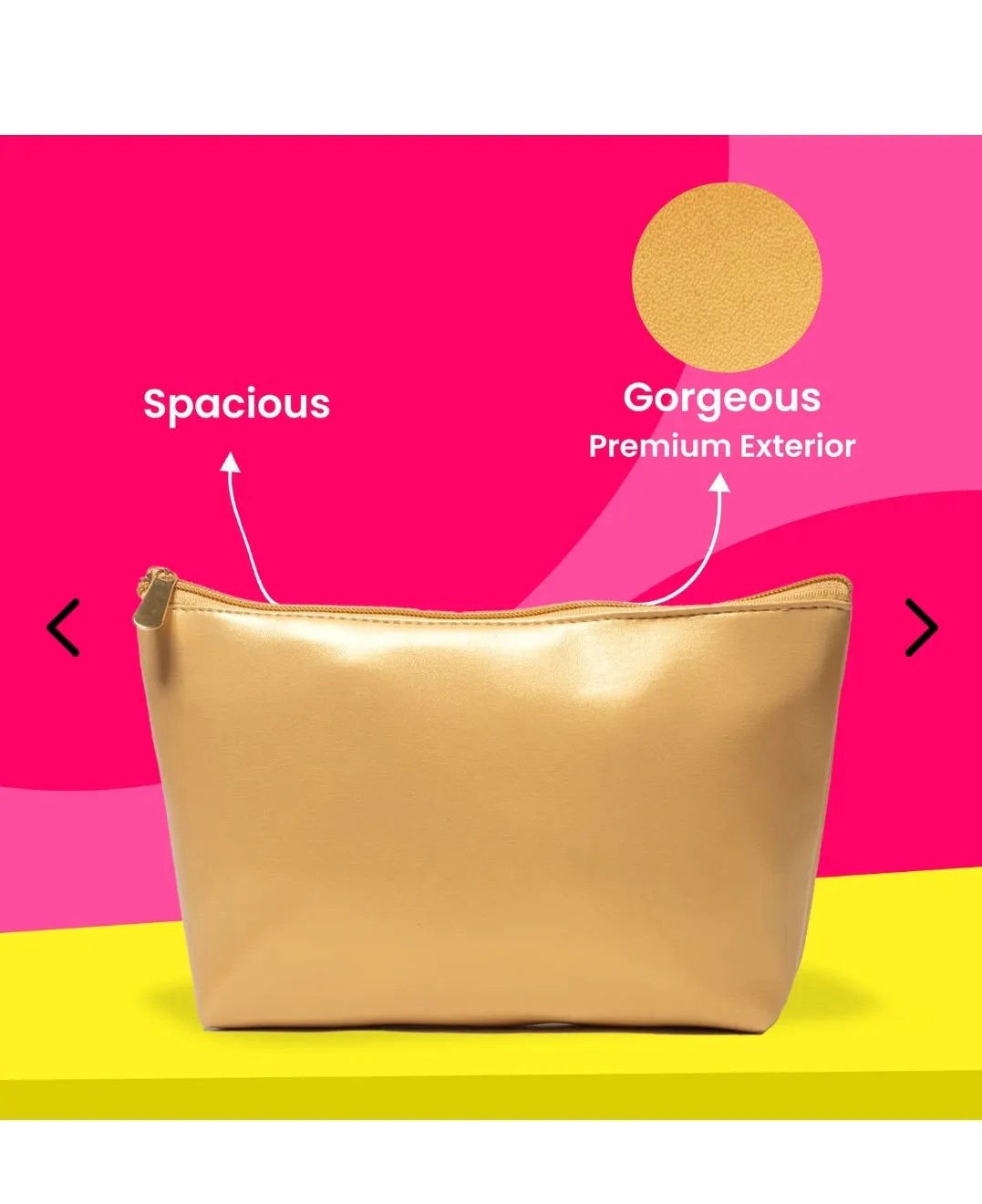 NY Bae Gold Makeup Pouch