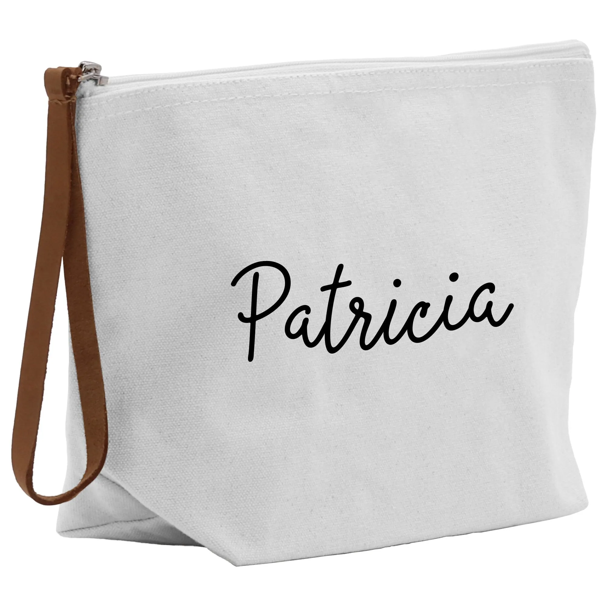 Personalized Name Cotton Canvas Accessory Pouch Small Custom Name Makeup Bag Birthday Gift for Her Travel Cosmetic Make Up Bag (MUB1003)