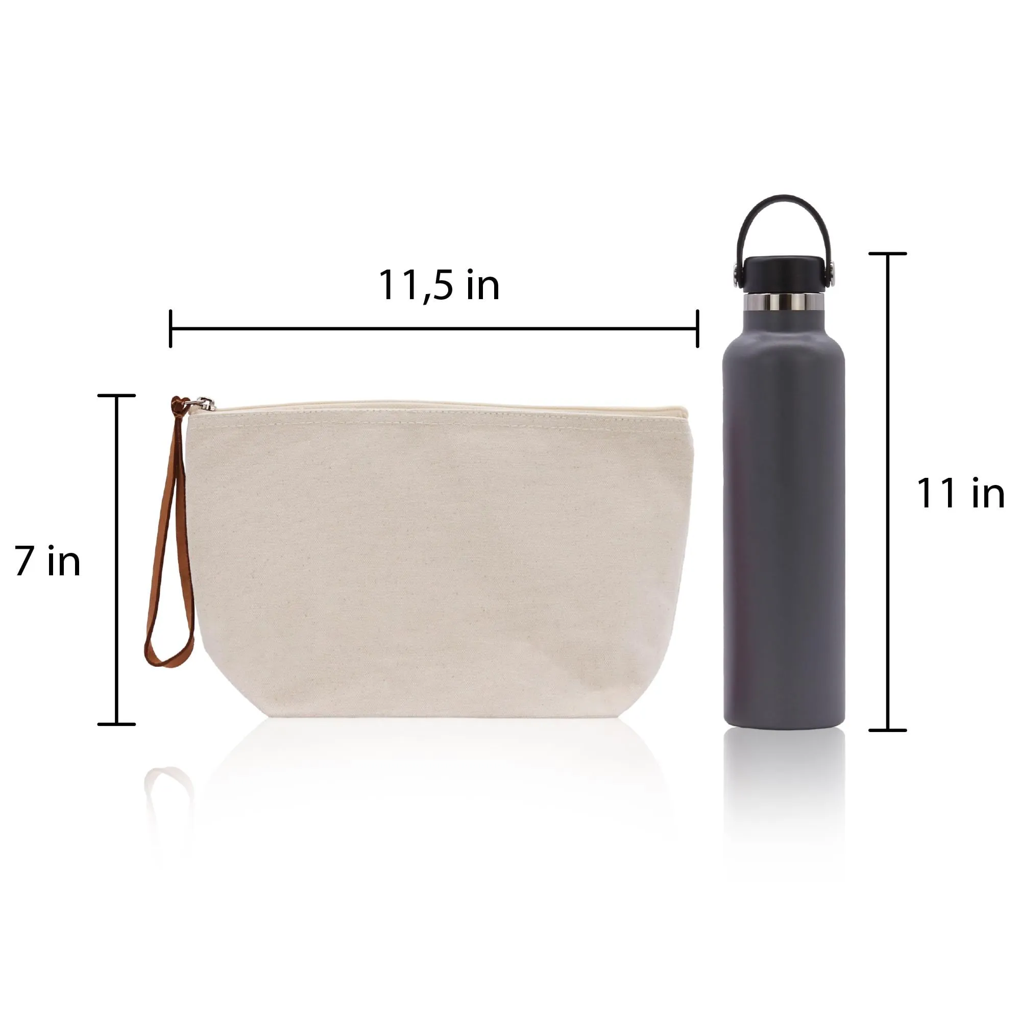 Personalized Name Cotton Canvas Accessory Pouch Small Custom Name Makeup Bag Birthday Gift for Her Travel Cosmetic Make Up Bag (MUB1003)