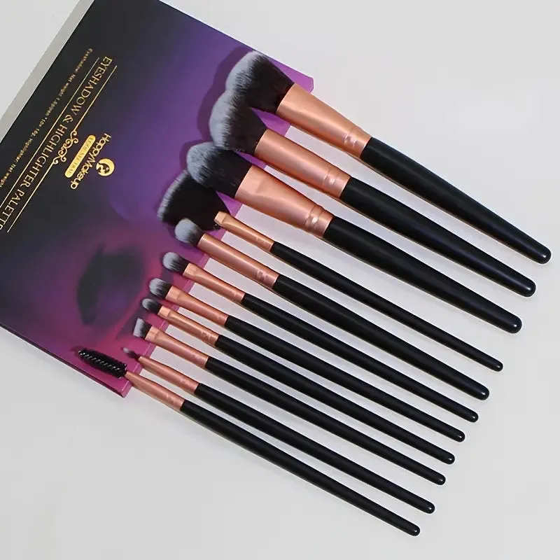 Premium Makeup Brush Set | For Makeup | Foundation | Blush | Eyeliner | Face Powder | 11 Piece Kit | Rose Gold