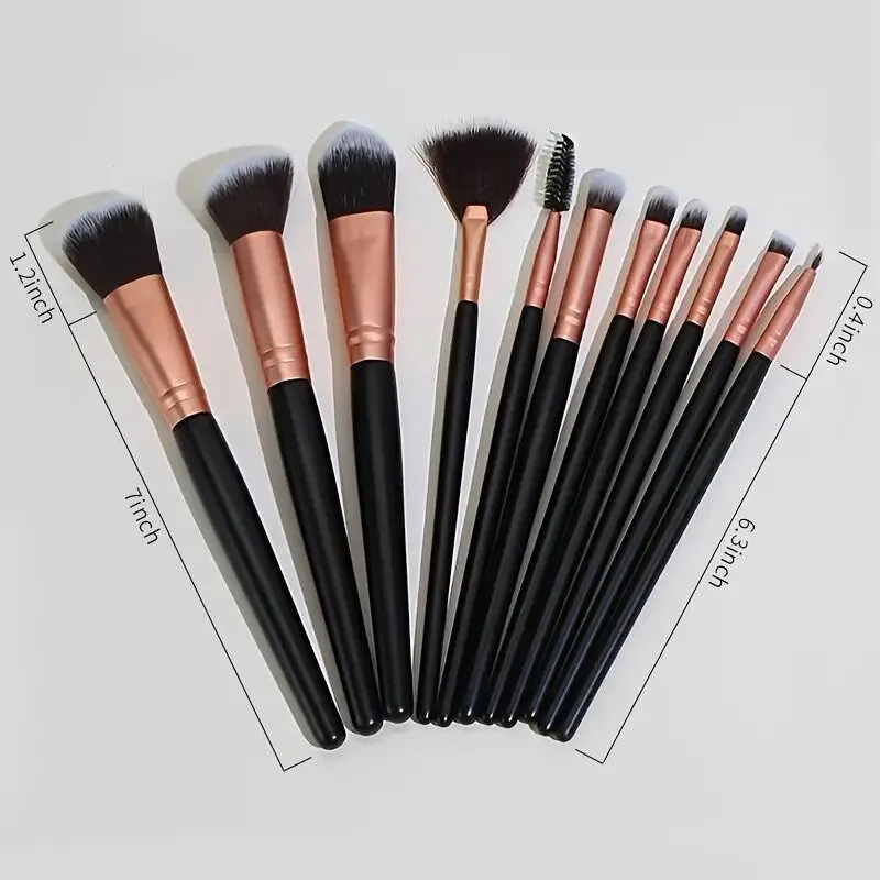 Premium Makeup Brush Set | For Makeup | Foundation | Blush | Eyeliner | Face Powder | 11 Piece Kit | Rose Gold