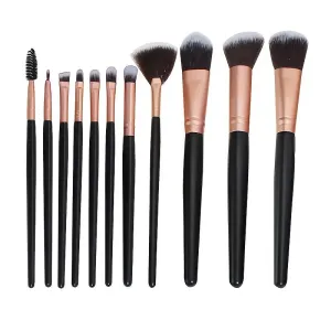 Premium Makeup Brush Set | For Makeup | Foundation | Blush | Eyeliner | Face Powder | 11 Piece Kit | Rose Gold