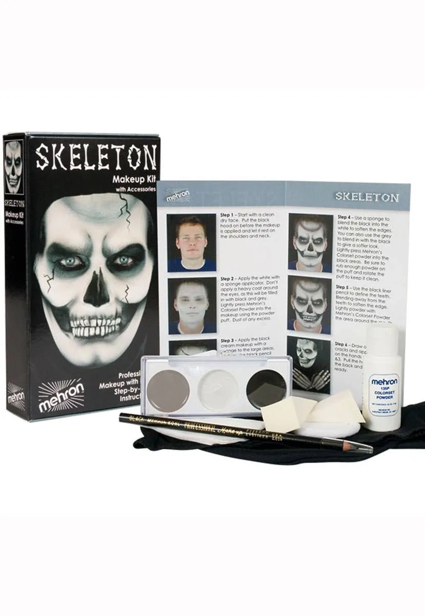Professional Skeleton Halloween Makeup Kit