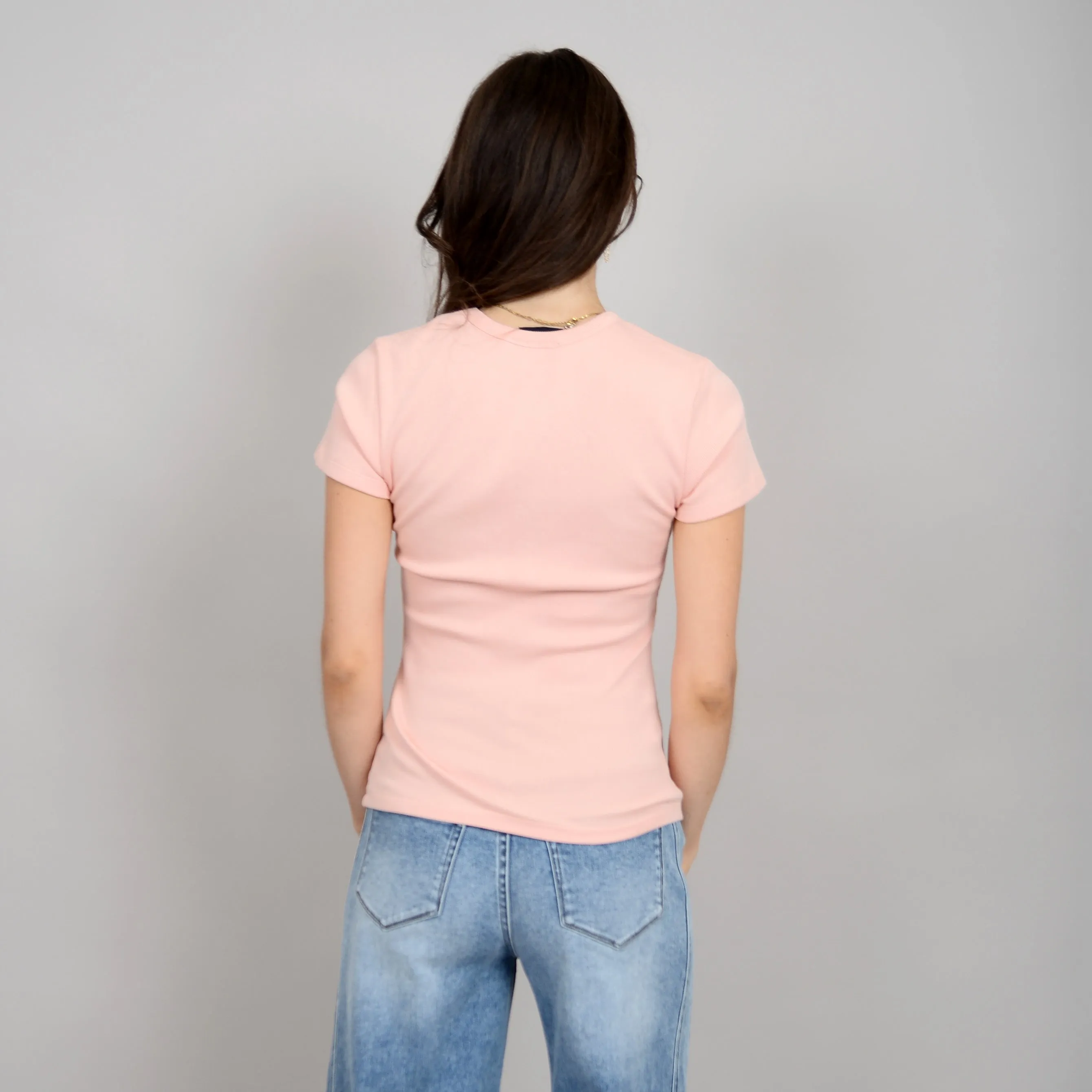 RD Style Cecie Ribbed Tee || Dusty Peach