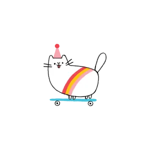 Skateboard Kitty Tattoo - Set of 2