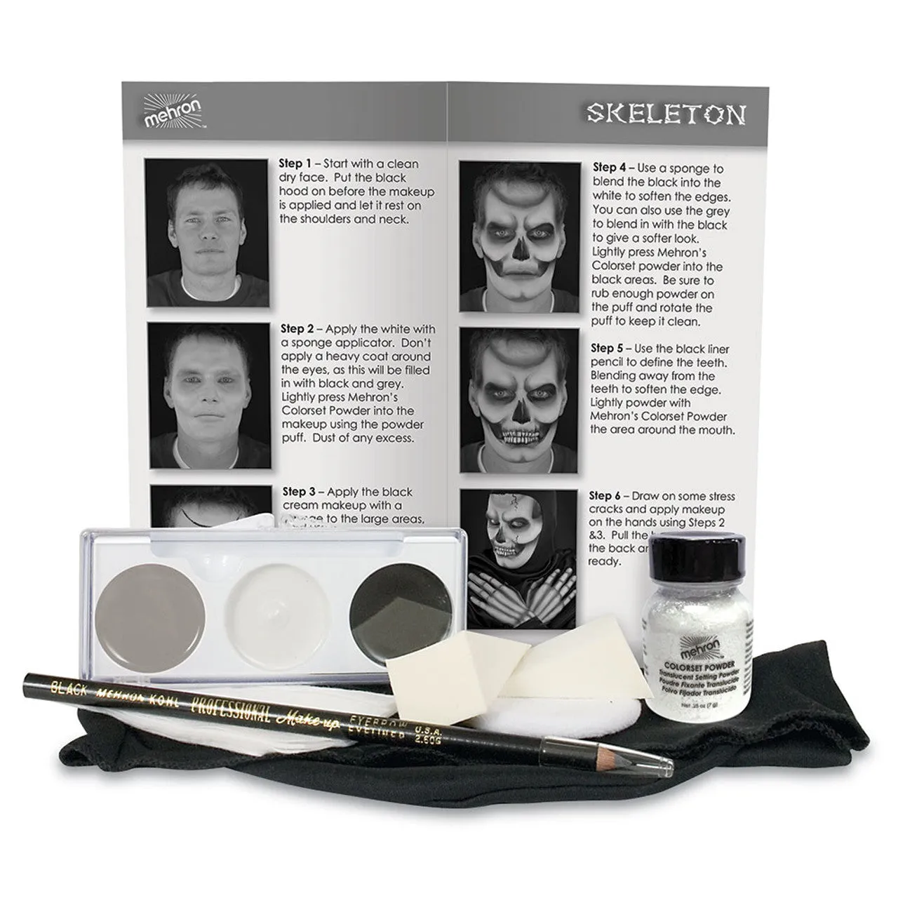 Skeleton Mehron Character Makeup Kit