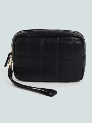 Studiowest Black Quilted Square Pouch - Medium