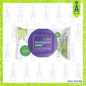 SWISSPERS CUCUMBER  FACIAL WIPES 25'S / PACK