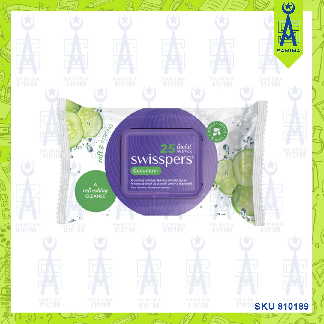 SWISSPERS CUCUMBER  FACIAL WIPES 25'S / PACK