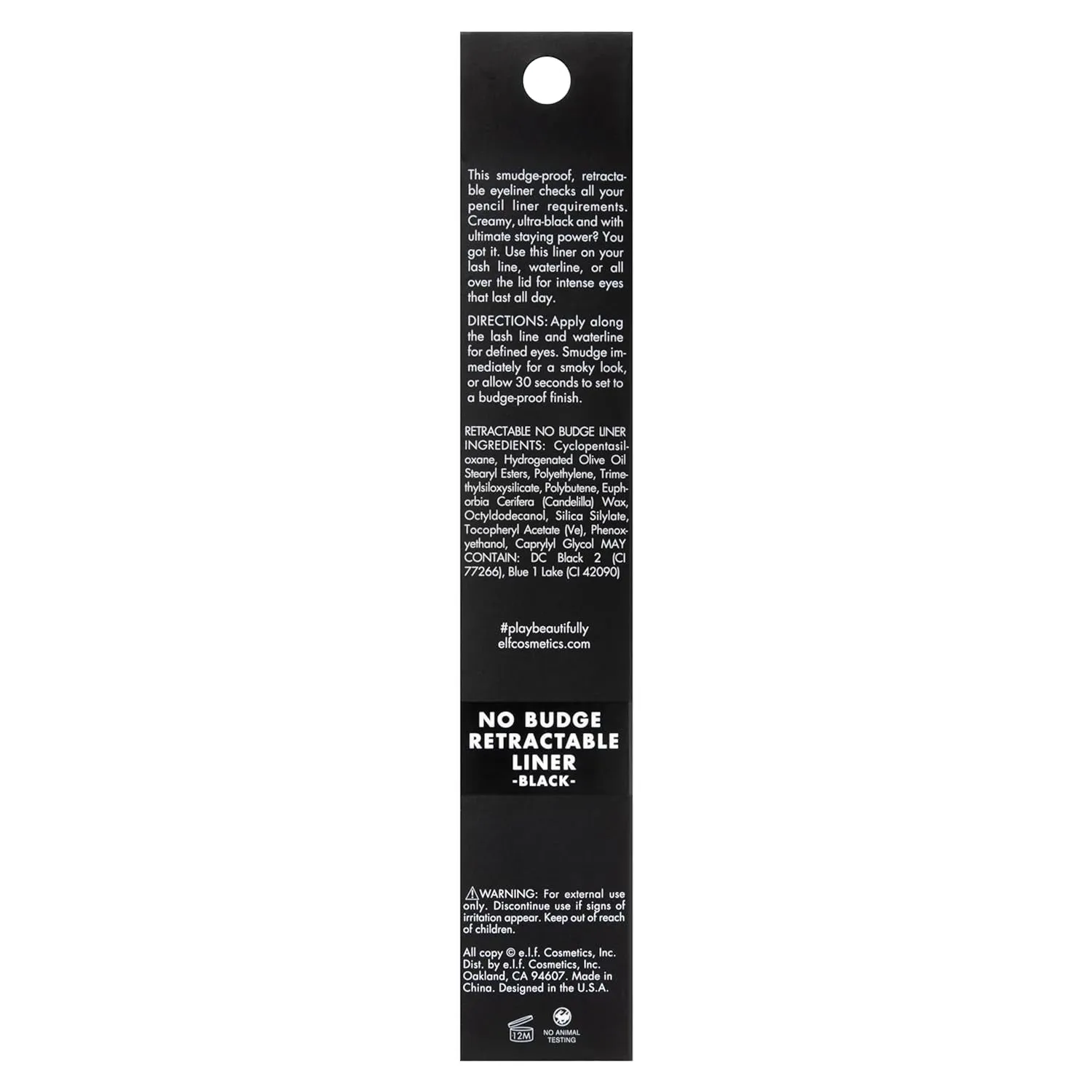 Ultimate Waterproof Retractable Eyeliner - Creamy & Intense Black - Vegan & Cruelty-Free - 0.006 Oz