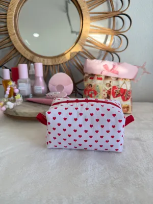 White Valentines Small Lippy Makeup Pouch